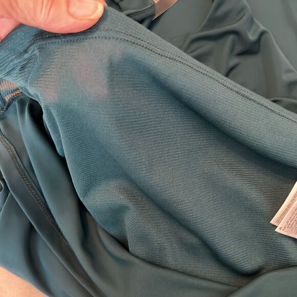 INC NWT szL Dark teal sleeveless gathered keyhole lined front top - Picture 8 of 10